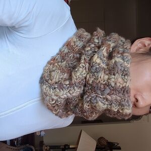 Scarf wrap beige wool